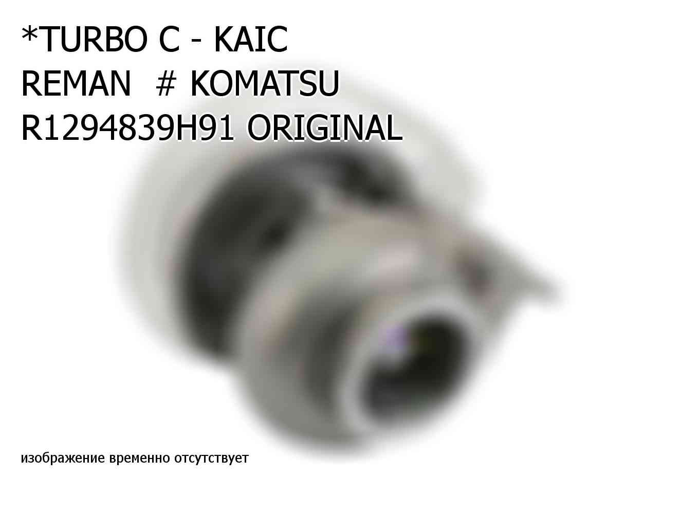 *TURBO C - KAIC REMAN  # KOMATSU R1294839H91 ORIGINAL (R1294839H91)